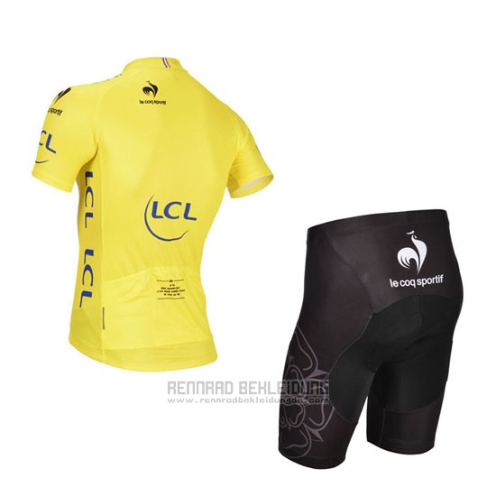 2014 Fahrradbekleidung Tour de France Gelb Trikot Kurzarm und Tragerhose